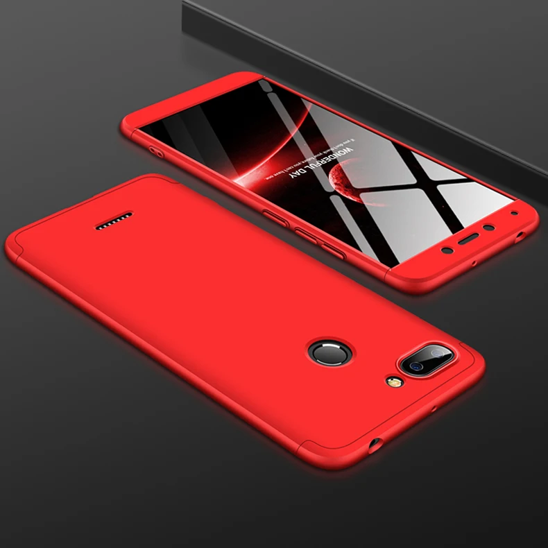 Red Чехол для Redmi 6 360, полная защита, защита от падения, гибридный противоударный жесткий чехол из поликарбоната, чехол для Xiaomi Redmi 6A Redmi 6 Pro - Цвет: Red