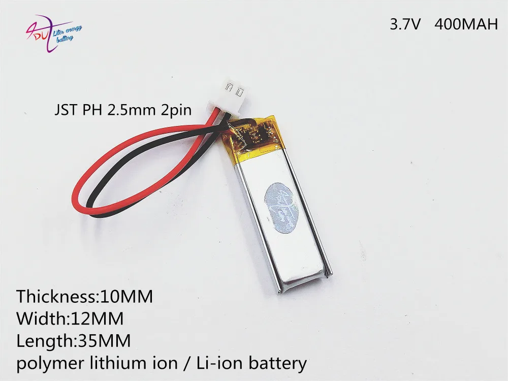XHR 2P 2 54 400 мАч 501235*2 101235 3 7 В литий полимерная ручка для записи|lithium battery|3.7v batterywearable