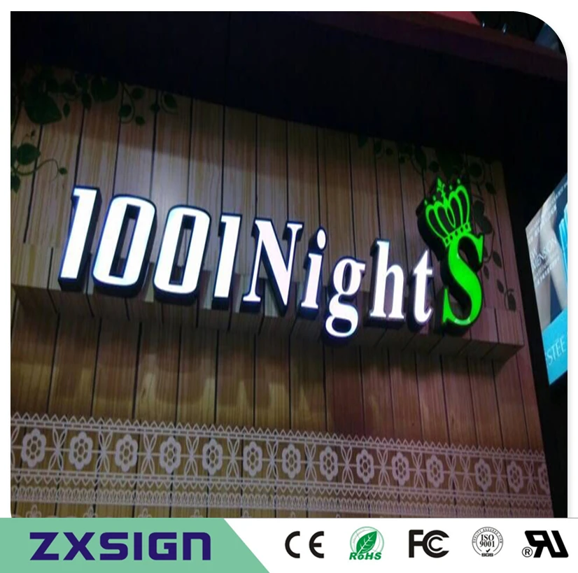 

Factory Outlet Outdoor waterproof high birghtness acrylic front stainless steel sides led light up letters shop sign