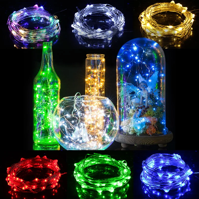 Гирлянда из медной проволоки на 20/50/100 светодиодов с питанием от USB/аккумулятора