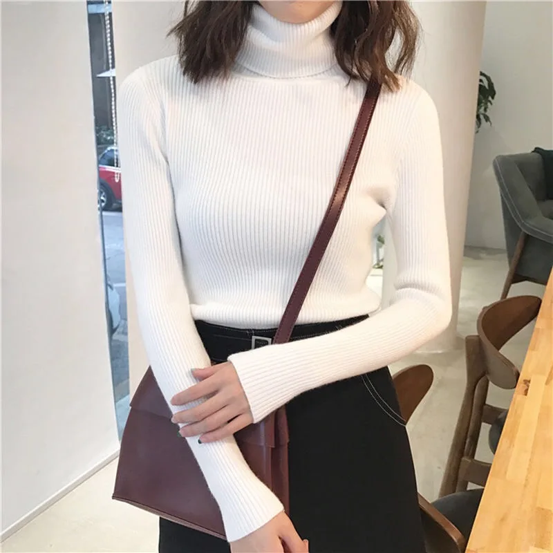 Водолазка женская кашемировые женские свитера и пуловеры 2019 Осень Зима с длинным