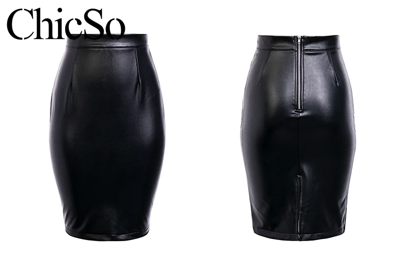 MissyChilli зимняя черная кожаная юбка для женщин Сплит bodycon красная юбка с высокой талией женские сексуальные вечерние элегантные юбки для клуба Новые