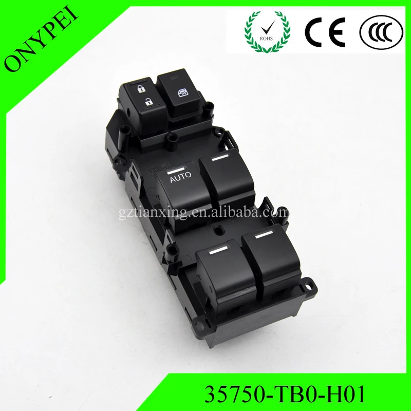 35750 TC0 P02 TB0 H01 Электрический Главный переключатель управления окном для 08 12 Honda Accord