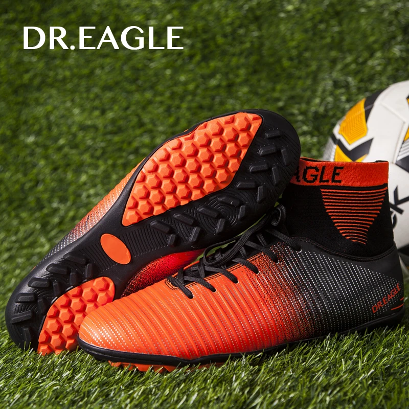 DR.EAGLE закрытый газон/TF кошки высокие голеностопные футбольные бутсы кроссовки