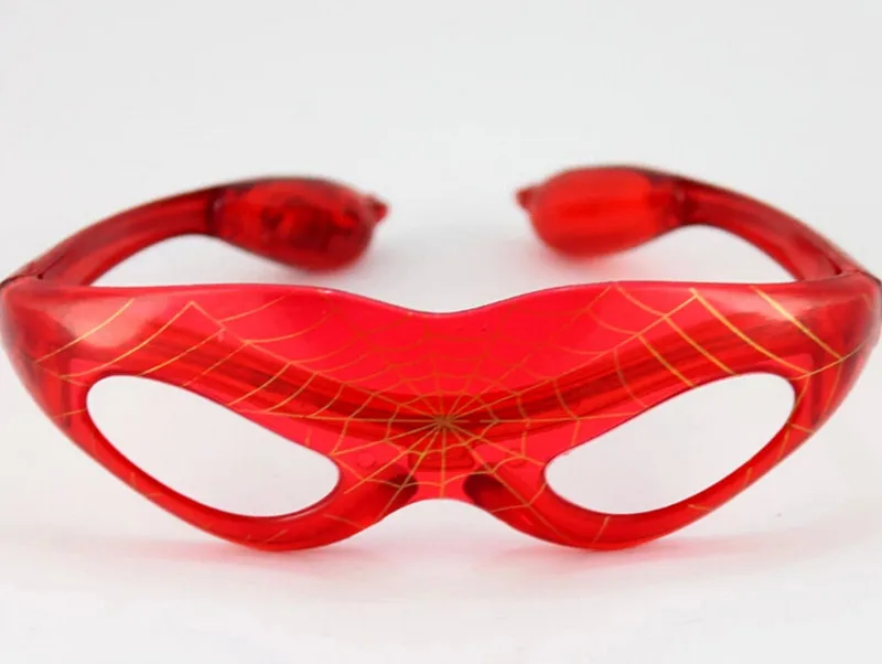 100pcs 3 Colors LED Spiderman Glasses Toy Led Flashing Light Party Supplies Kids Eyes Wear Photo Props With Battery | Дом и сад