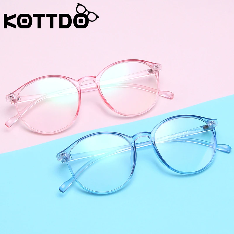 KOTTDO 2019 модные круглые женские очки ультра светильник для студентов Прозрачная