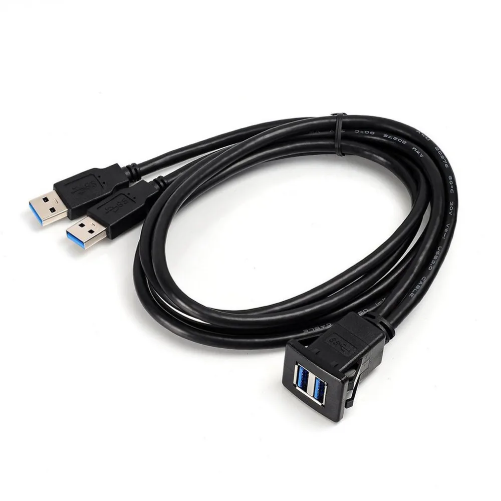 Автомобильный Удлинительный Кабель USB 3 0 1 м/2 м с креплением Папа-мама панель