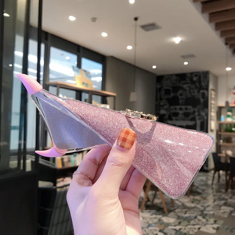 Gliiter Finger Ring Cases For Oppo K1 R15X A7 R15 R11 R11S R9S R7 R7S R17 PLUS R9 F3 F1 Pro Protective Bling Covers |