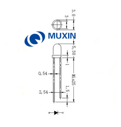 Синий светодиод 3 мм Круглый светоизлучающий диод рассеянная Дымчатая лампа