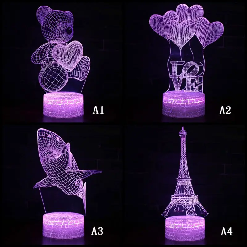 3D декоративные украшения на День святого Валентина визуальная иллюзия