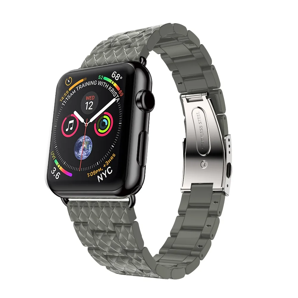 Роскошный ремешок для Apple watch 4 44 мм 40 мм iwatch 42 мм 38 мм браслет из нержавеющей стали ремешок для Apple watch 3 2 1 42/38 мм