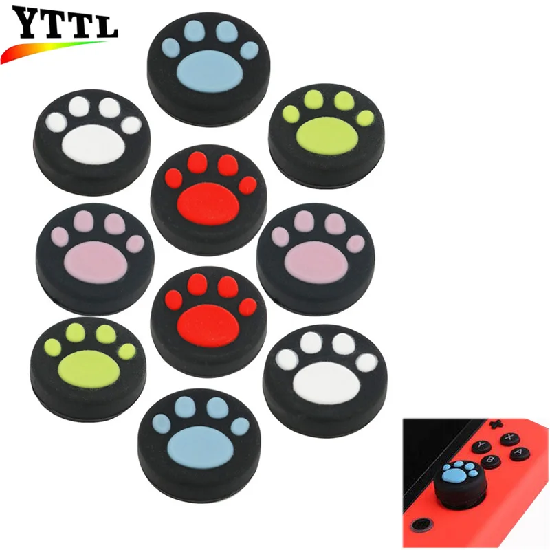2 шт. колпачки палочки в виде кошачьей лапы для переключателя Nintendo Joy Con Джойстик