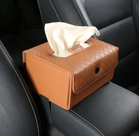 Car Sun Visor PU Leather Tissue Box Auto Clip Holder Paper Napkin Accessories | Автомобили и мотоциклы