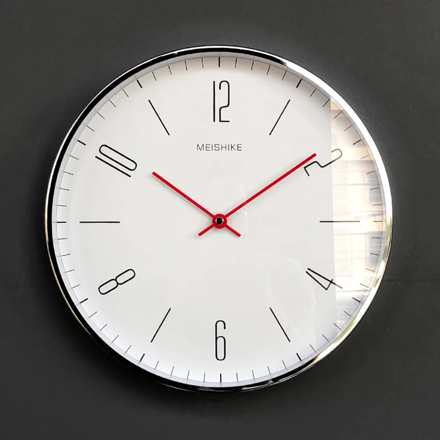 Декоративные часы простые Saatk белые винтажные бесшумные настенные современный