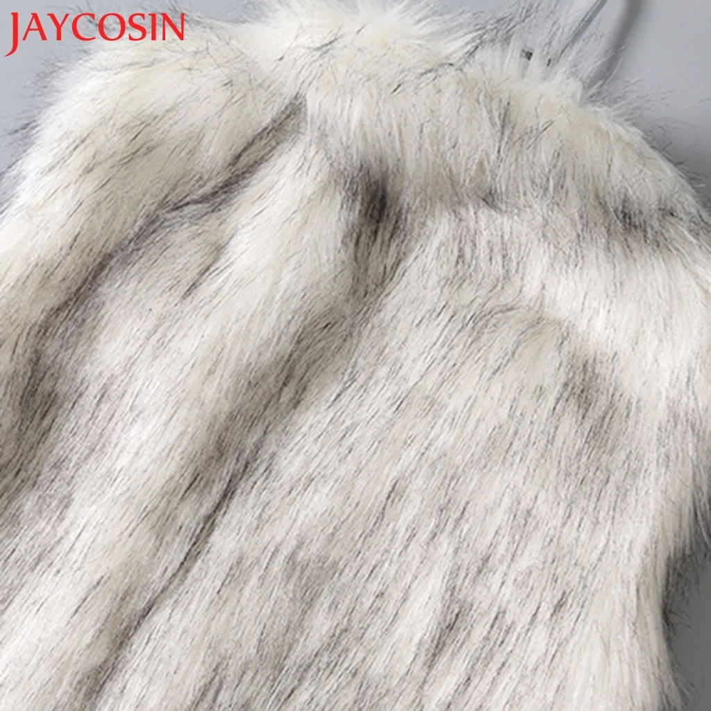 Женский шерстяной жилет JAYCOSIN однотонный из искусственного меха с воротником