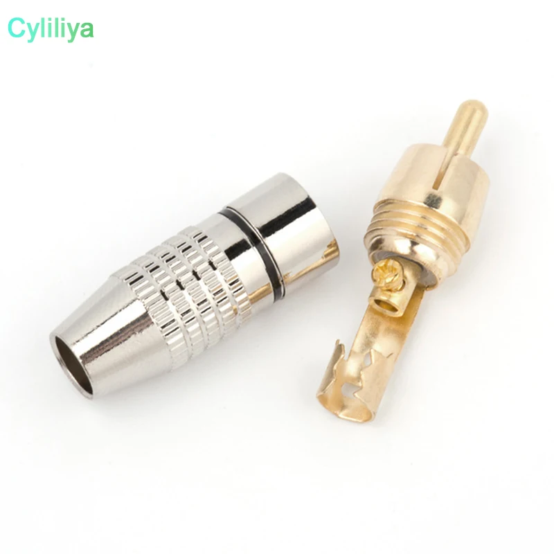 Штекер RCA для аудио и видеоблокировки кабеля с золотым покрытием 20