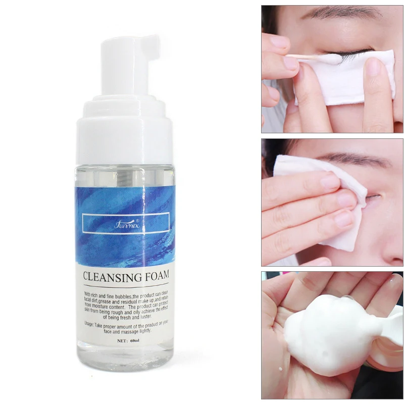 Пенная помпа для очистки ресниц удаления и макияжа Очищающий пенопласт Прямая