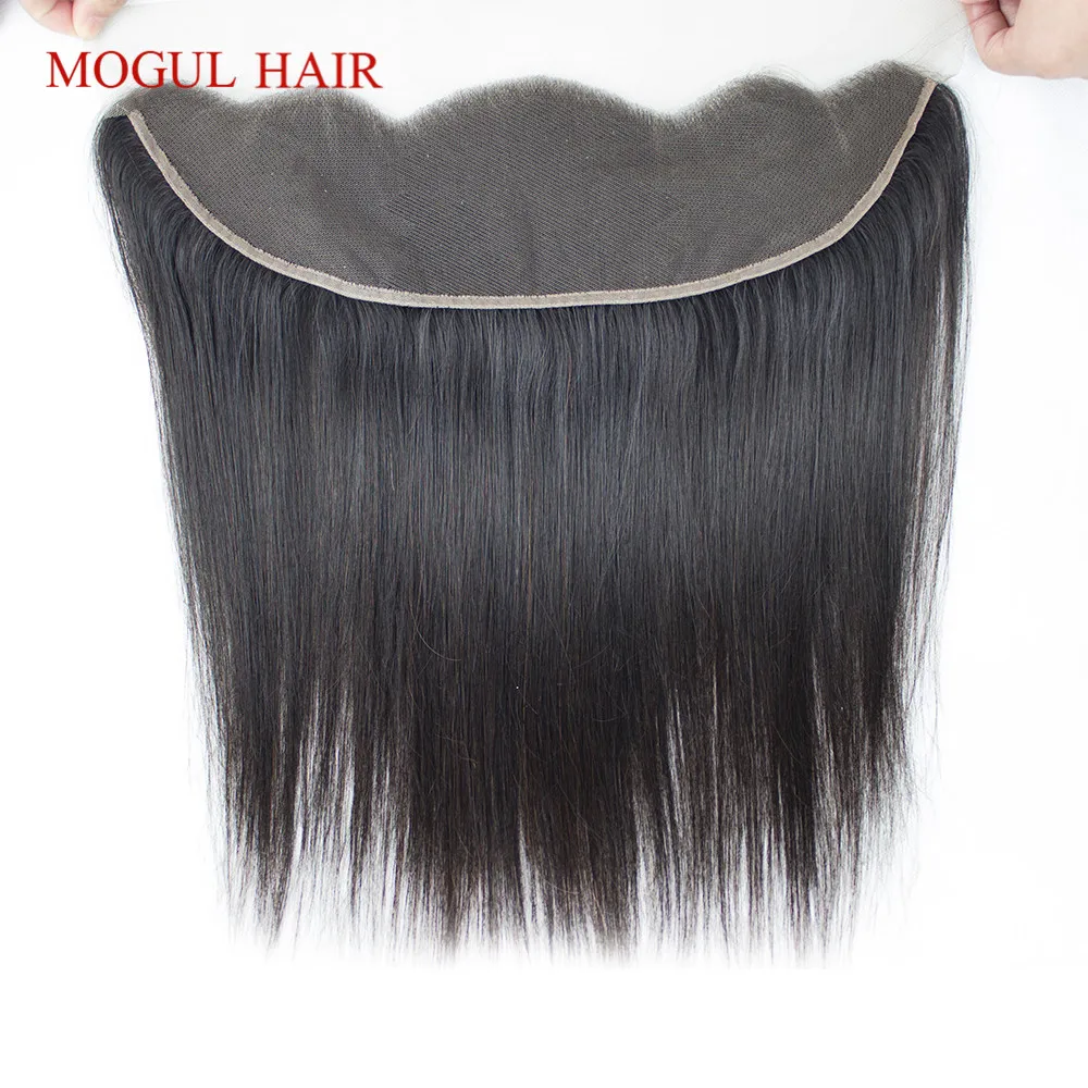 Mogul волосы 4x13 от уха до уха фронтальные индийские прямые волосы Remy человеческие волосы натуральный цвет темно-коричневый 1B 27 Омбре мед блонд