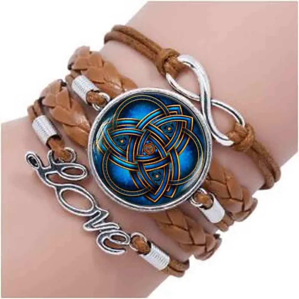 

Blue triquetra bracelet, men Jewelry, Trinity Symbol for Best Friends bracelet