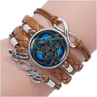 blue triquetra bracelet men jewelry trinity symbol for best friends bracelet
