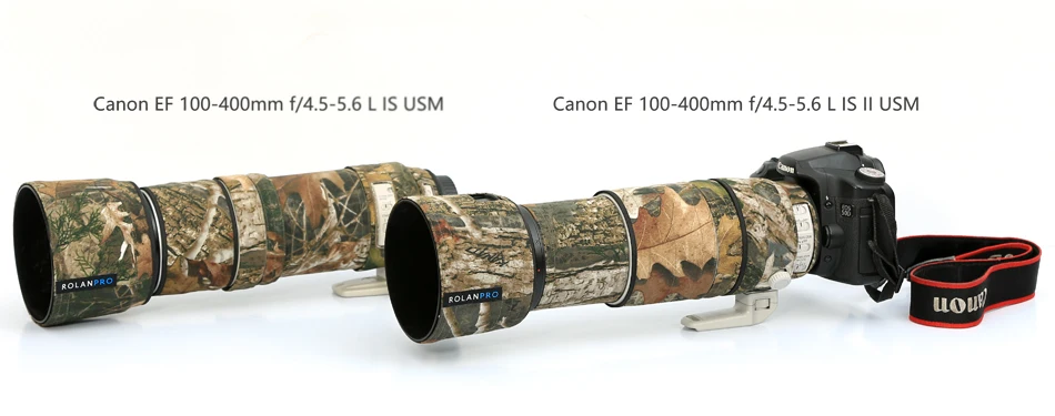 ROLANPRO камуфляжные линзы Одежда Дождевик для Canon EF 100-400 мм f4.5-5,6 L IS II USM защитный рукав для объектива