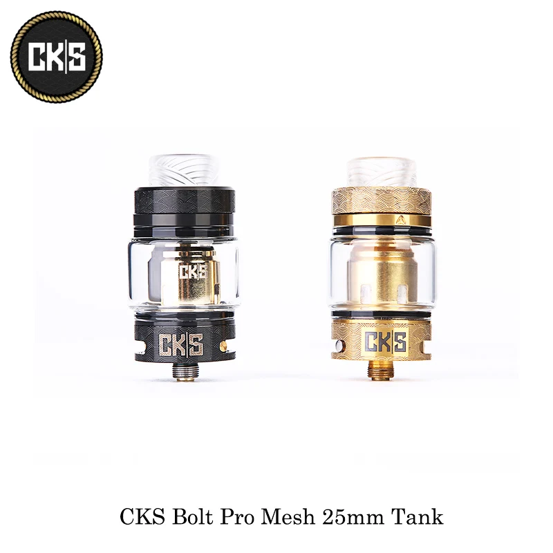 Электронные сигареты CKS Bolt Pro Mesh 25 мм бак распылитель 6 мл емкость нижний поток