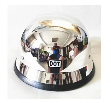 Хромовая точка немецкий мотоциклетный Cruiser Chopper полушлем Второй мировой войны с