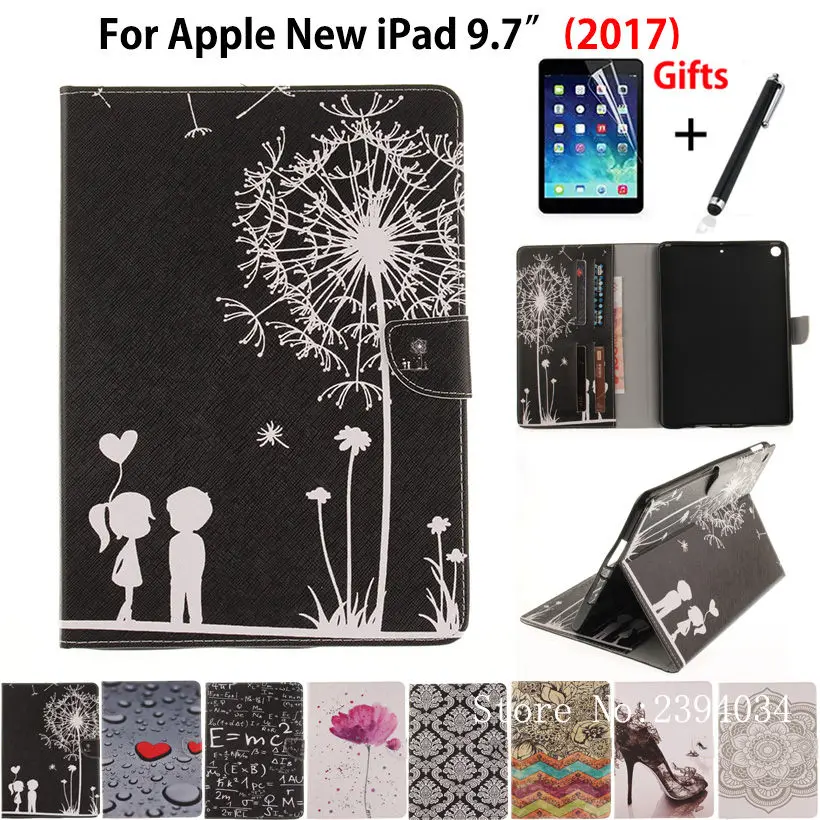 Чехол с популярным рисунком для Apple нового iPad 9 7 2017 2018 6-го поколения отделениями