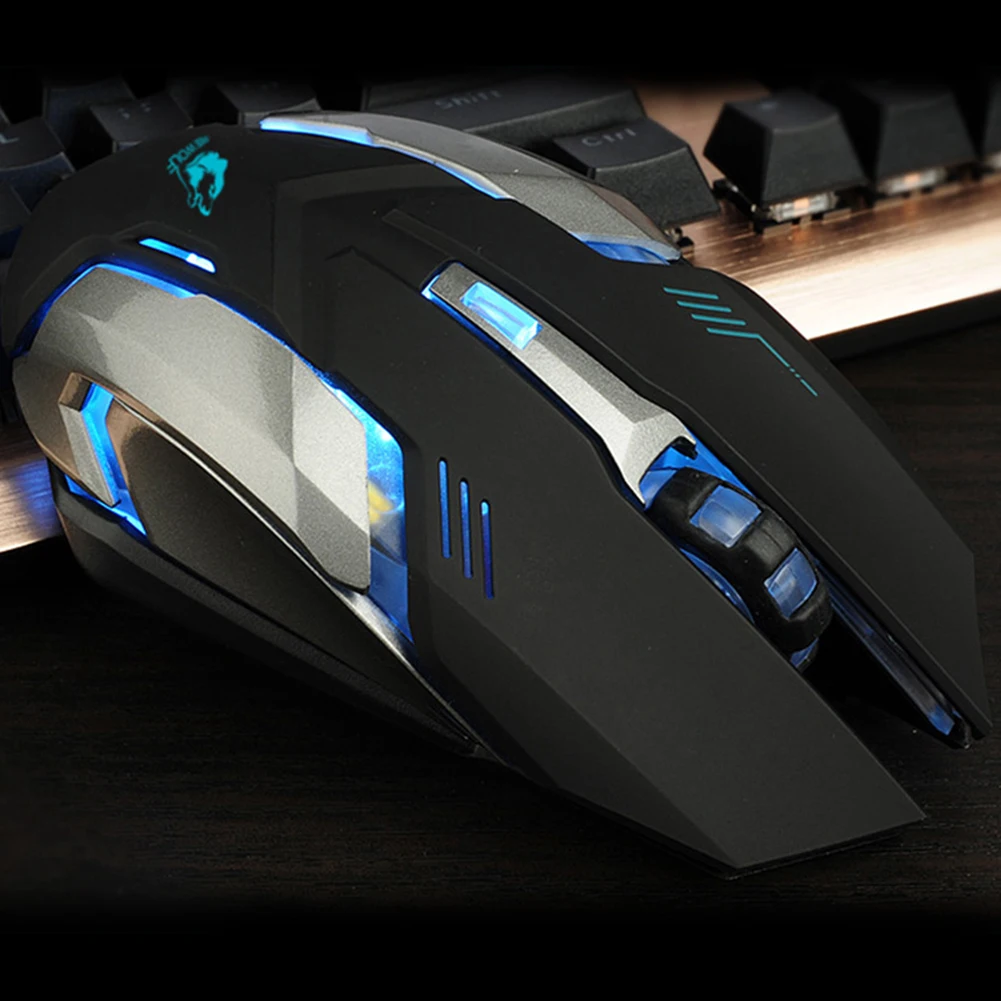 Перезаряжаемая X7 Беспроводная USB светодиодный Бесшумная оптическая эргономичная игровая мышь# CO