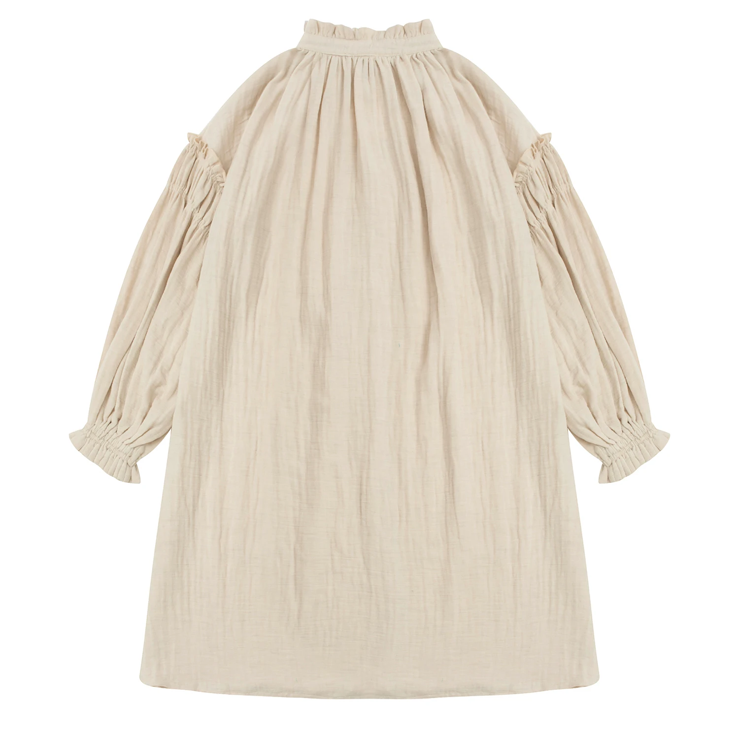 2018 Осень Зима Женское платье с расклешенными рукавами в японском стиле из хлопка