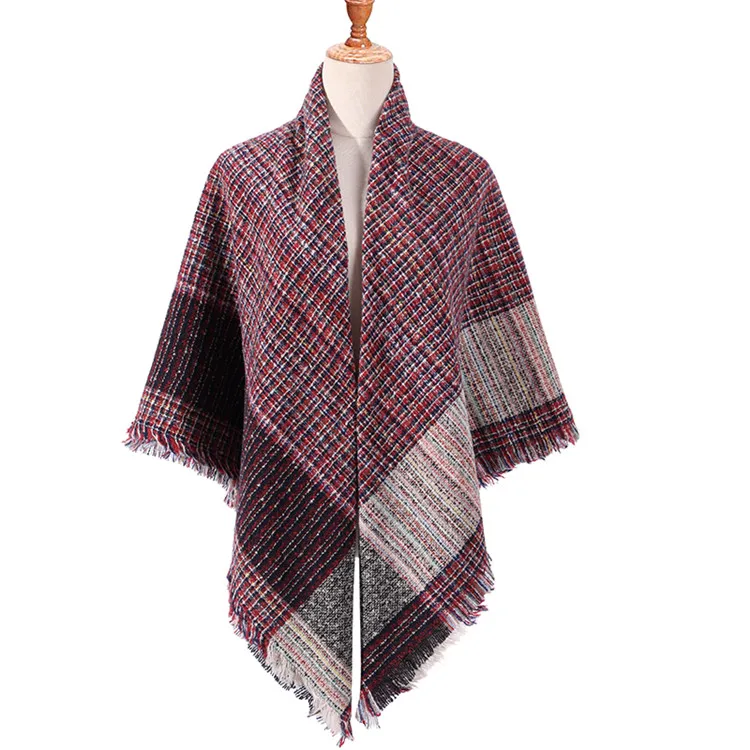 F14 Squre scarf Клетчатые шарфы; женские шарфы; зимние кашемировые шарфы; квадратные шали для женщин; обертывания; вязаное одеяло; бандана; теплые шарфы - Цвет: F14 Squre scarf