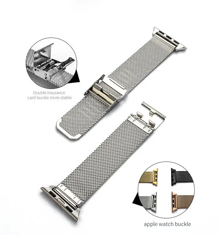 MEIKANGHUI Миланская петля браслет из нержавеющей стали ремешок для Apple Watch correas pulseira 42 38 мм браслет ремешок для iwatch 1 2 3