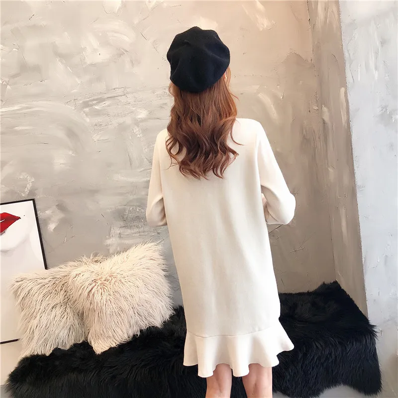 Женский свитер в стиле преппи осенне-зимнее трикотажное платье Русалочки с