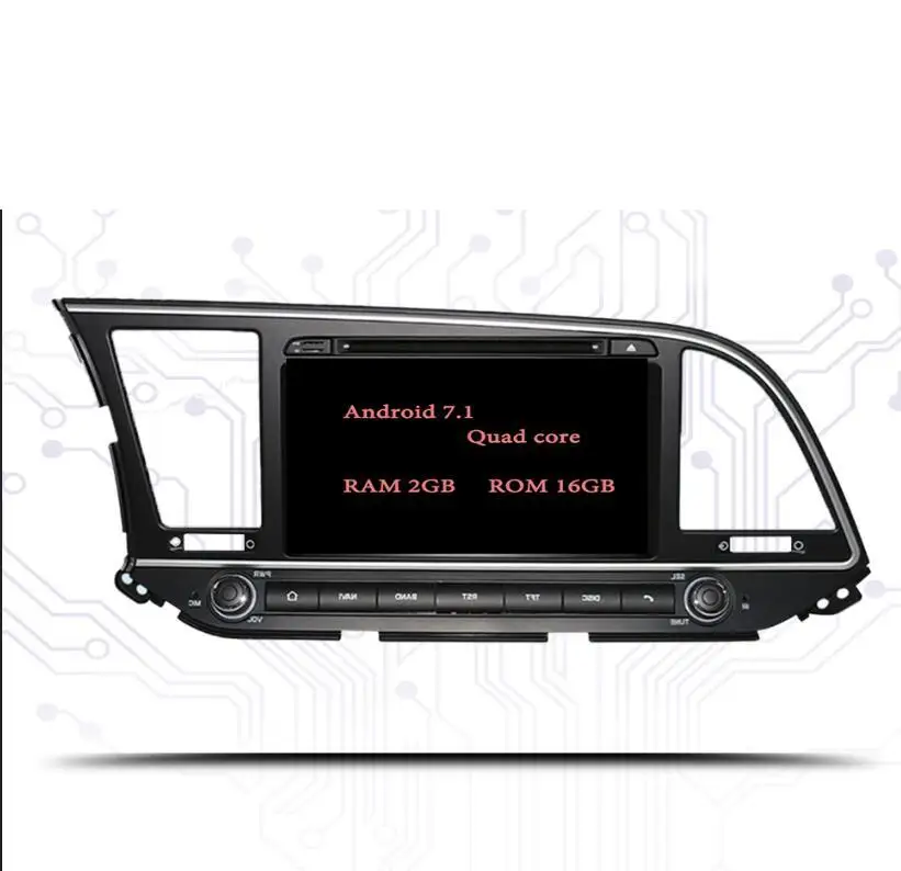Восьмиядерный android 9,0 автомобильный dvd gps плеер 1024*600 для HYUNDAI ELANTRA Gps Navigaiton стерео головное устройство аудио видео - Цвет: 7.1 2-16 L