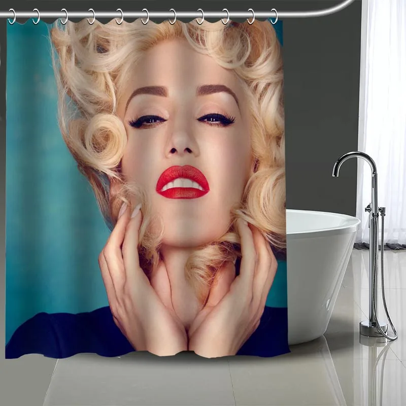 Занавеска для душа Gwen Stefani с принтом водонепроницаемая моющаяся шторка из