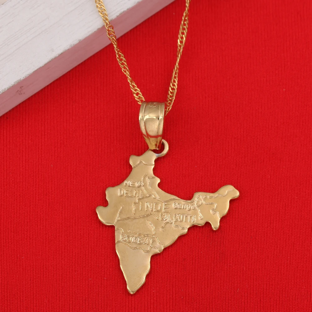 Ожерелье с подвеской в виде карты Республики Индия индийская цепочка для женщин