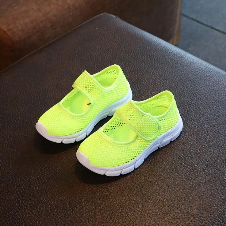 

2019 Spring Summer Children Candy-colored mesh shoes Girl Flats Boys Casual Student Travel Shoes Breathable Kids Sneakers 26-36