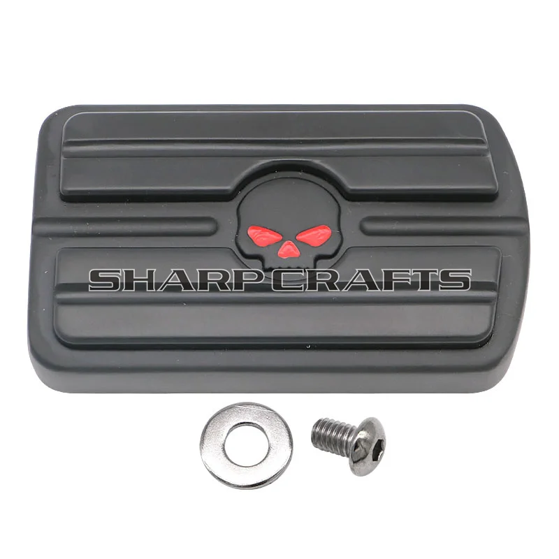 Череп орел подножки Тормозная педаль Накладка для Harley Dyna FLD Softail Fat Boy FLSTF FLST Touring Road King FLHR Electra Glide - Цвет: A Black