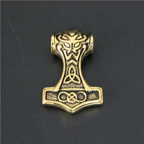 Кулон в виде молотка Тора из нержавеющей стали 316L крутой мужской золотой