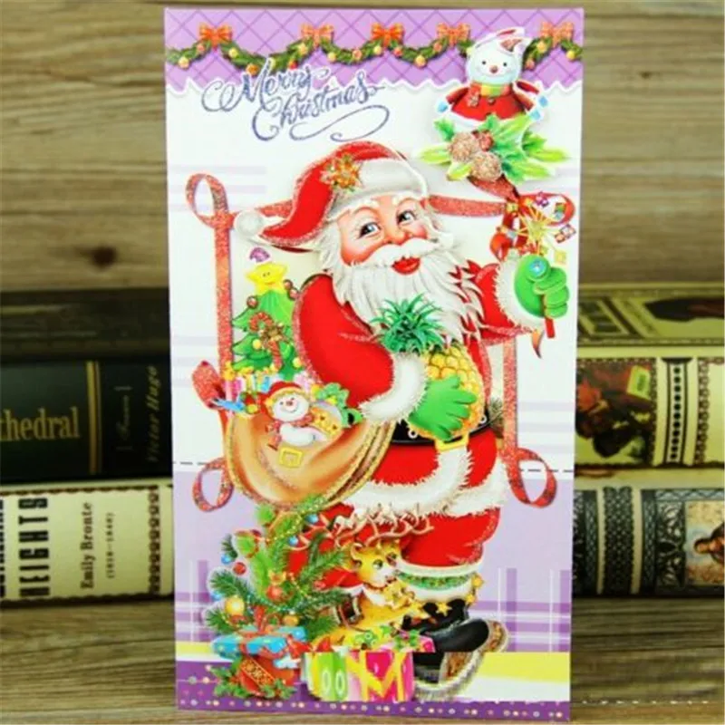 X'mas Рождество Санта Клаус приветствие желая открытка случайный ~ 1PC | Дом и сад