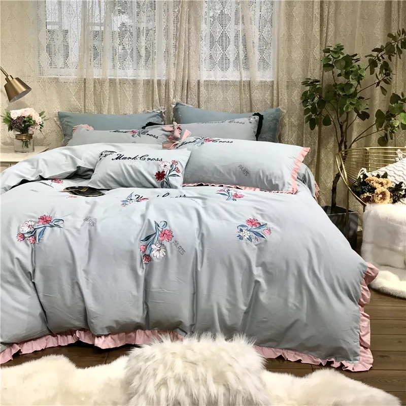 Синий зеленый роскошный набор постельных принадлежностей для девочек из