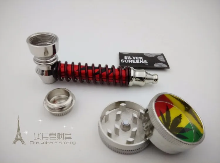 Новинка 1 комплект модных металлических курительных трубок с крышкой + мини