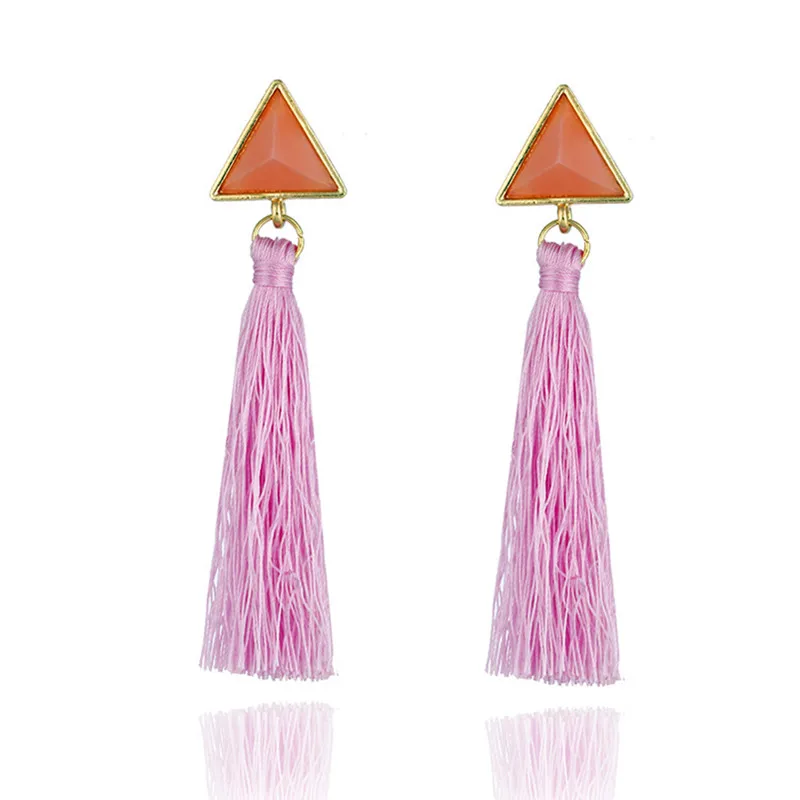 3 цвета черное волокно длинные модные серьги кисточки ювелирные изделия 2018