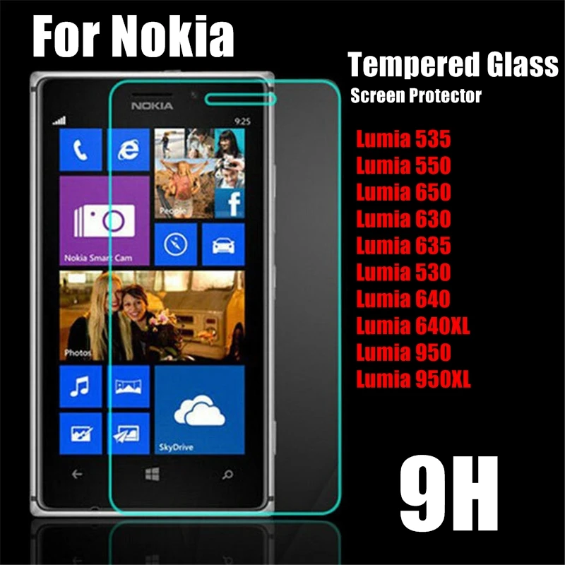 Закаленное стекло для Microsoft Lumia 535 550 650 630 635 530 Защита экрана Nokia 640 950 XL 640XL 950XL