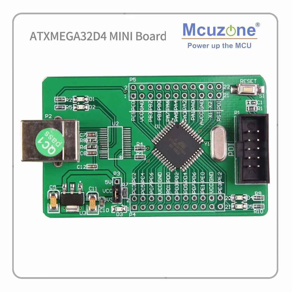 ATxmega32D4 мини набор для разработки xmega32D4 32D4 2 UART atmel AVR плата микрочип PDI MCU IC|atmel|atmel kit |