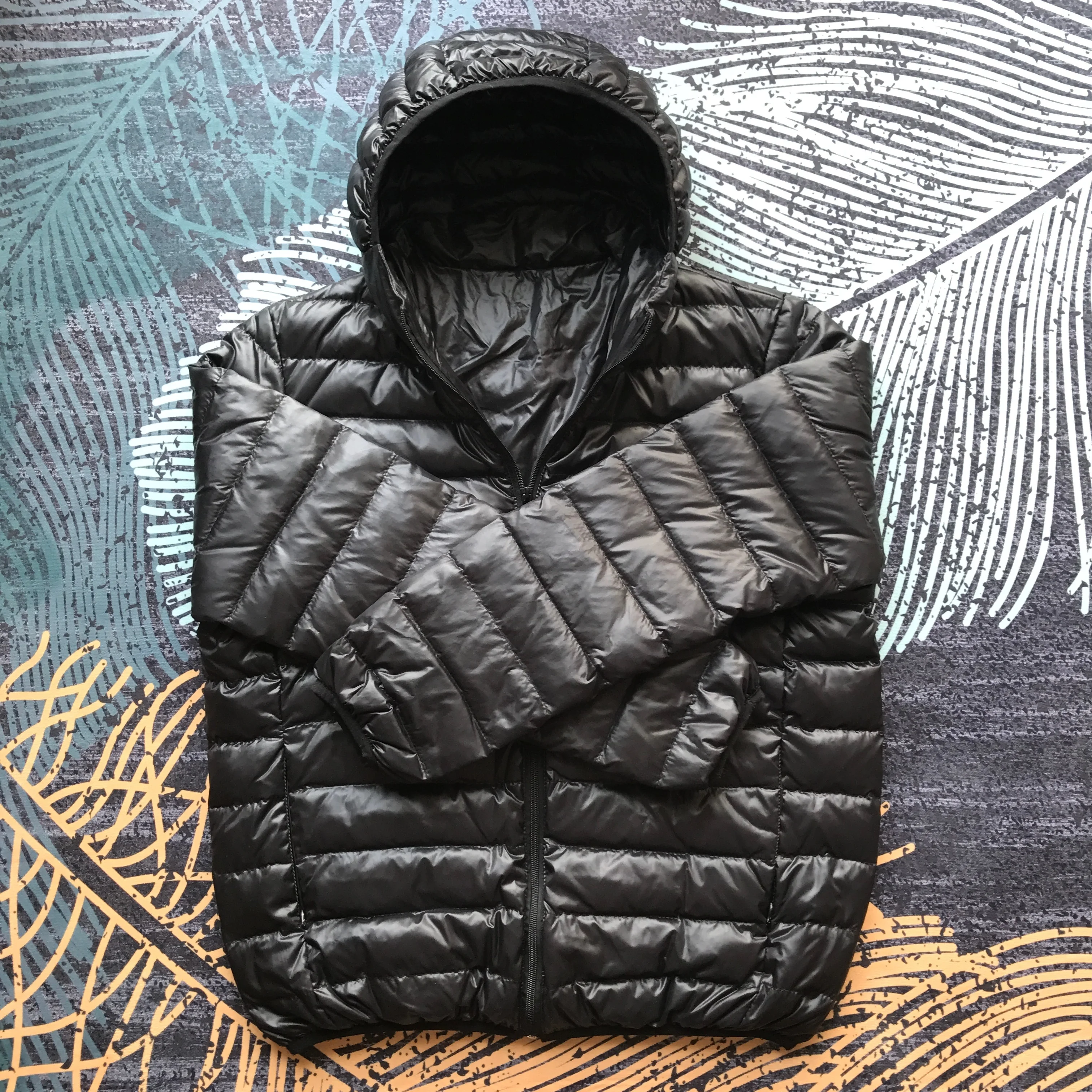 90 белый утиный пух Мужская тонкая однотонная шляпа пуховик | одежда