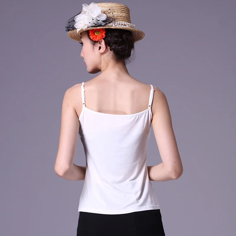 Элегантная нижняя рубашка для офисных леди, Женская рабочая одежда, модальный жилет с бриллиантами, сексуальные модные майки, топы, черные и белые
