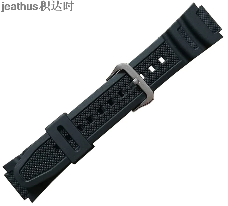 Jeathus watchband convex PU strap 18*25mm rubber silicone bracelet replace for casio AE-1300WH,W-216H,F-108WH,SGW500 w735 800h