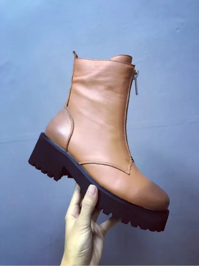 Новинка Модные женские Ботинки Martin из натуральной кожи Высококачественные