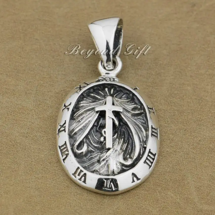925 пробы серебряные часы в римском стиле круглый кулон крест панк ювелирные